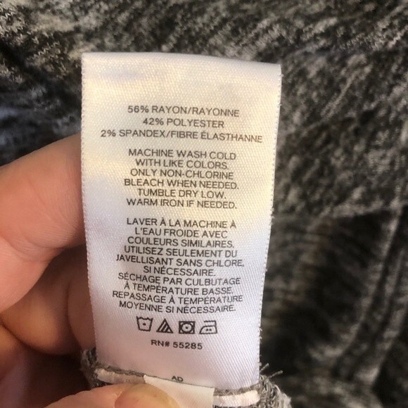 EXPRESS ONE ELEVEN Medium Gray Heather Twist Knot Dress Long Sleeve Stretch - Picture 5 of 7